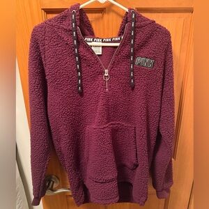 Victoria’s Secret PINK Burgundy 1/4 Zip Hoodie (Size S)
